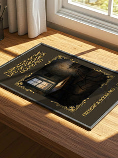 Narrative of the Life of Frederick Douglass Classic Book Art Print by Frederick Douglass – print on a sunlit desk