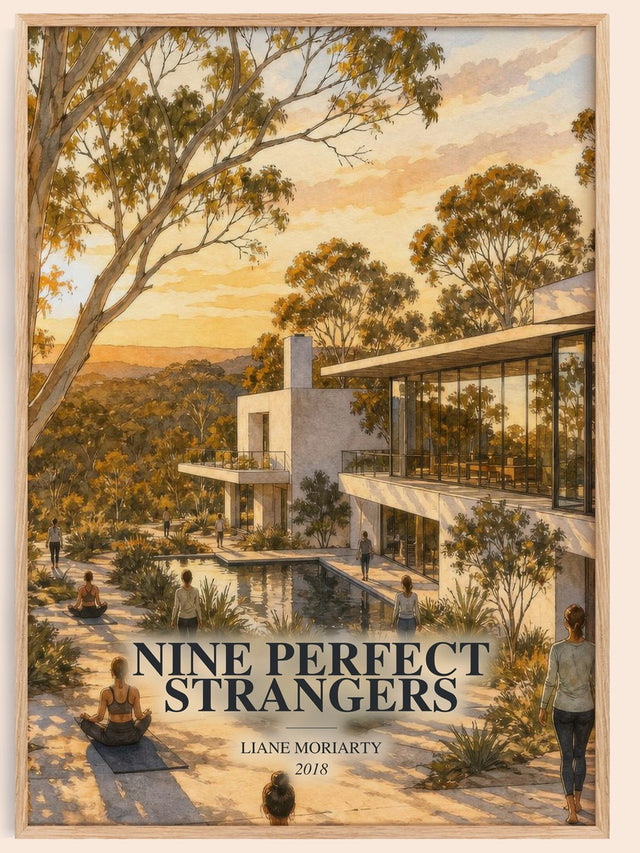 Nine Perfect Strangers Book Watercolour Illustration by Liane Moriarty