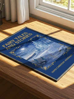 Fairy Tales and Stories Classic Book Art Print by H. Andersen – print on a sunlit desk