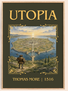 Utopia Classic Book Art Print by Thomas More – book poster