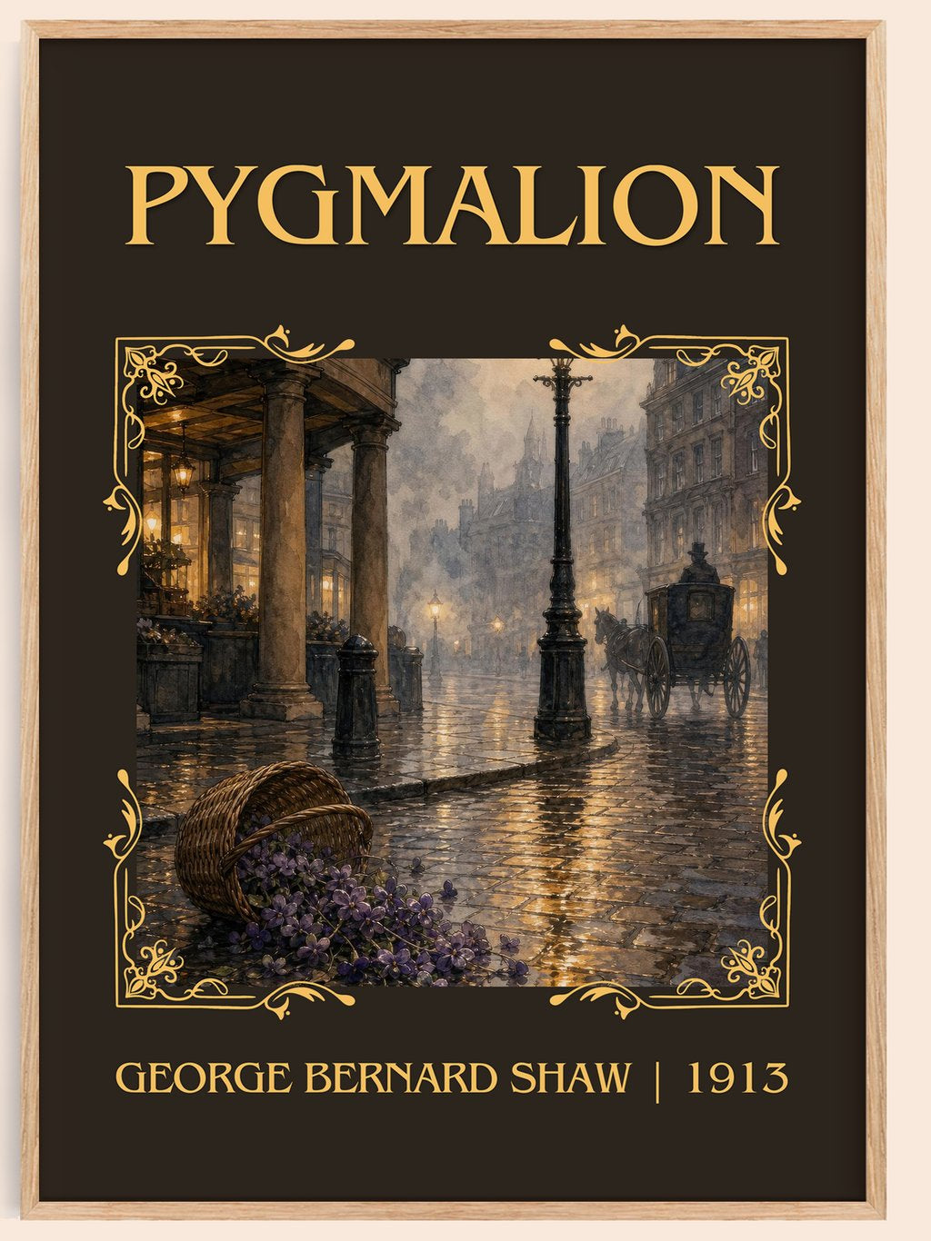Pygmalion Classic Book Art Print by George Bernard Shaw – book poster