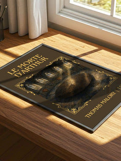 Le Morte d'Arthur Classic Book Art Print by Thomas Malory – print on a sunlit desk