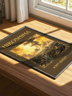 Hiroshima Classic Book Art Print by John Hersey – print on a sunlit desk