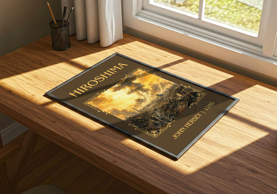 Hiroshima Classic Book Art Print by John Hersey – print on a sunlit desk