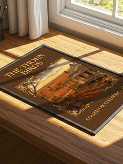 The Thorn Birds Classic Book Art Print by Colleen McCullough – print on a sunlit desk