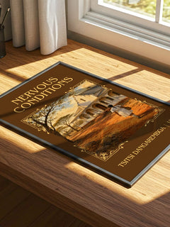 Nervous Conditions Classic Book Art Print by Tsitsi Dangarembga – print on a sunlit desk