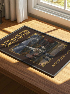 A Prayer for Owen Meany Classic Book Art Print by John Irving – print on a sunlit desk