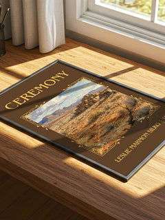 Ceremony Classic Book Art Print by Leslie Marmon Silko – print on a sunlit desk