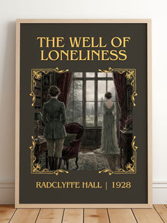 The Well of Loneliness Classic Book Art Print by Radclyffe Hall – framed print leaning on a wooden floor