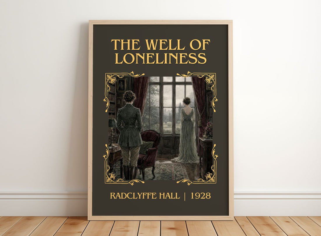 The Well of Loneliness Classic Book Art Print by Radclyffe Hall – framed print leaning on a wooden floor