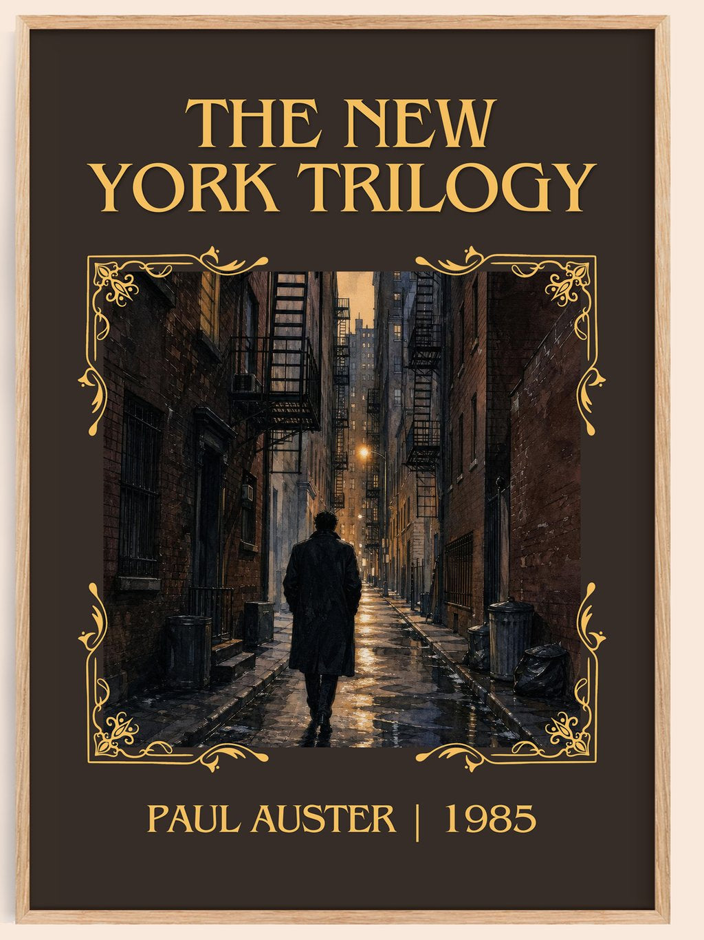 The New York Trilogy Classic Book Art Print by Paul Auster – book poster
