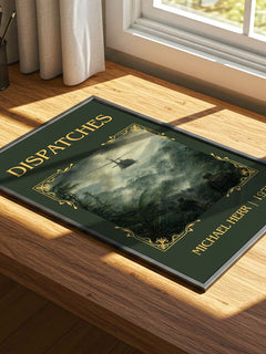 Dispatches Classic Book Art Print by Michael Herr – print on a sunlit desk