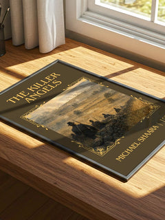 The Killer Angels Classic Book Art Print by Michael Shaara – print on a sunlit desk