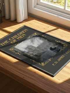 The Children of Men Classic Book Art Print by P. D. James – print on a sunlit desk