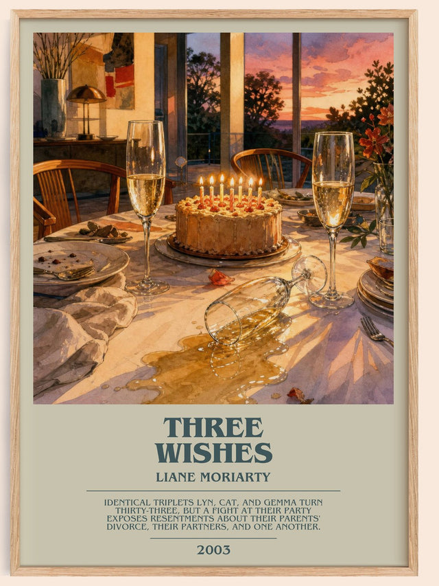 Three Wishes Bookish Wall Art by Liane Moriarty