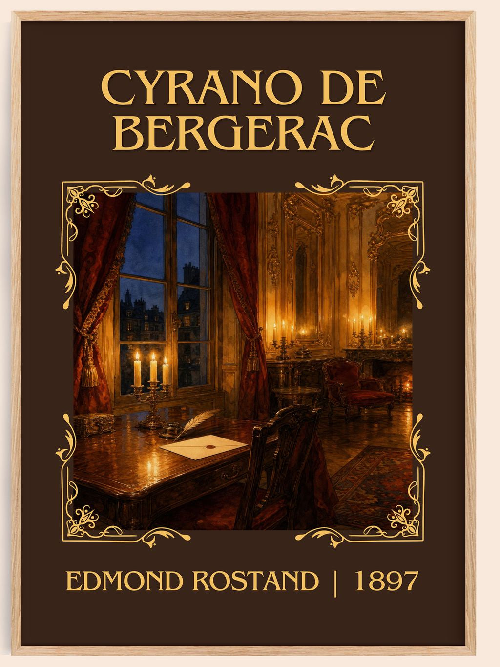Cyrano de Bergerac Classic Book Art Print by Edmond Rostand – book poster
