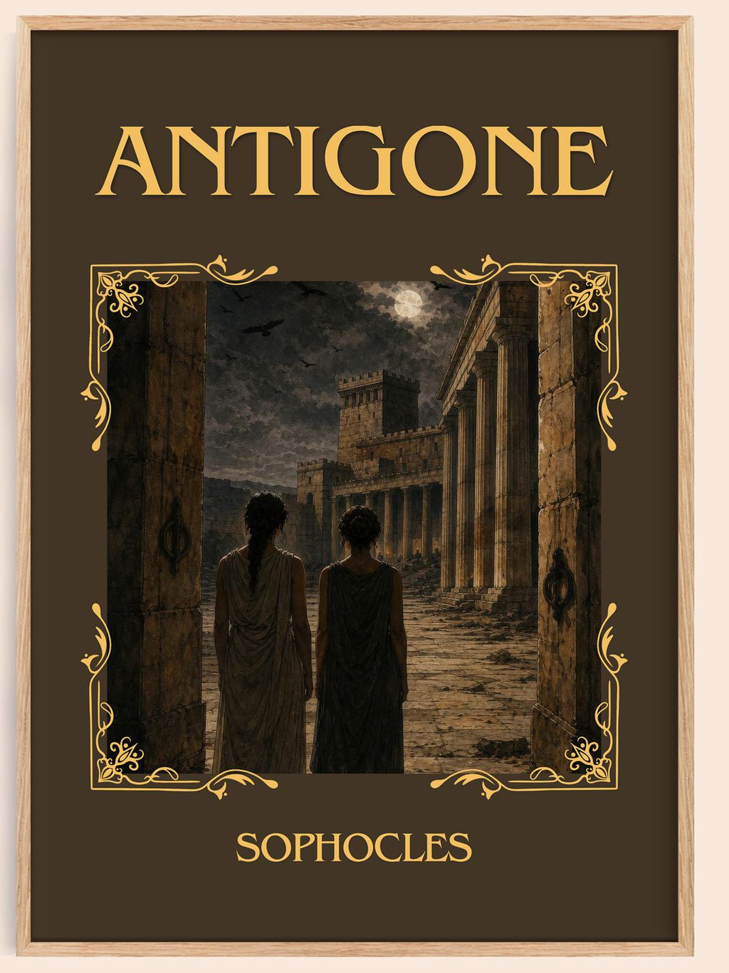 Antigone Classic Book Art Print by Sophocles – book poster