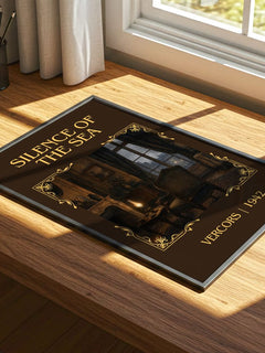 Silence of the Sea Classic Book Art Print by Vercors – print on a sunlit desk