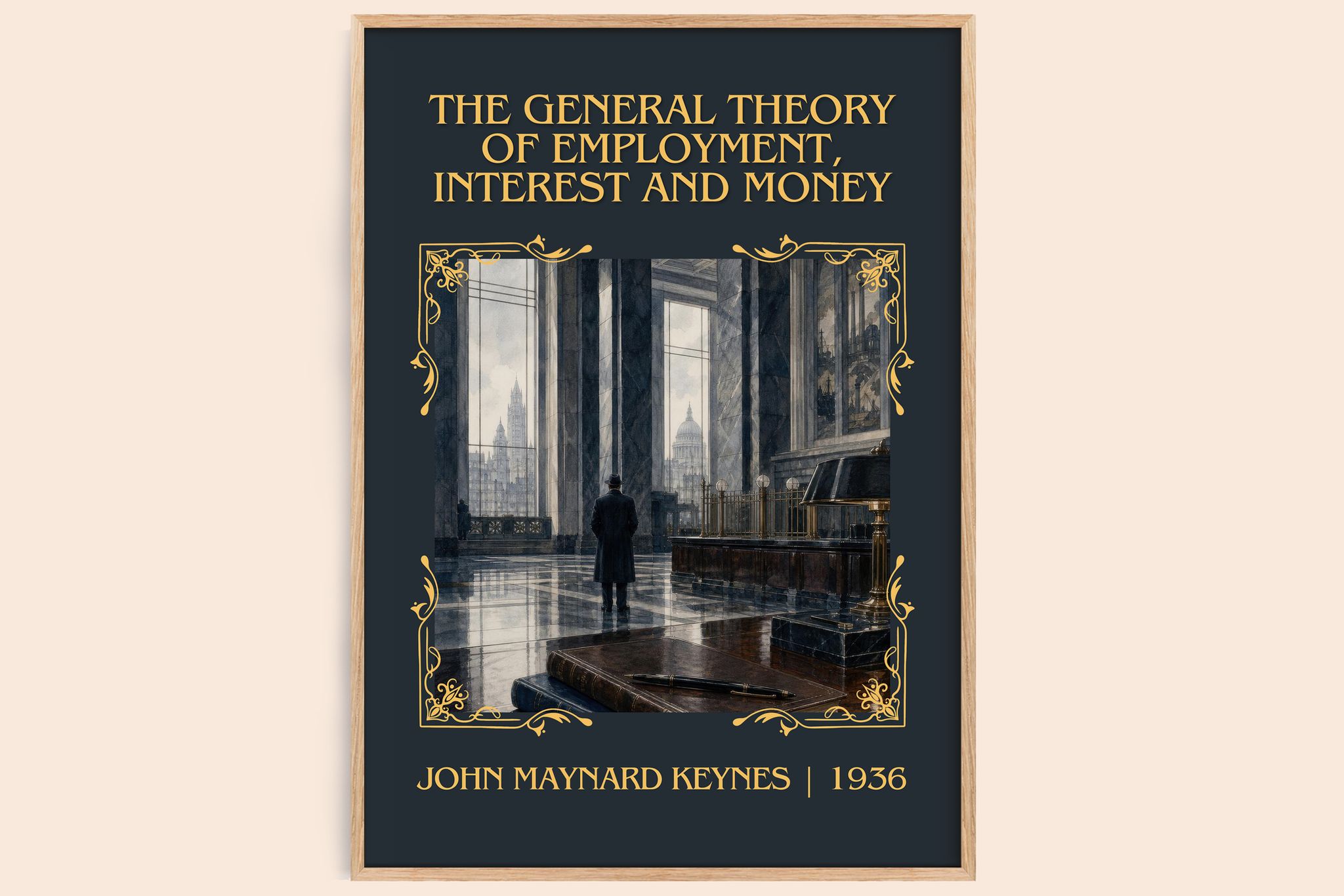 The General Theory of Employment, Interest and Money Classic Book Art Print by John Maynard Keynes