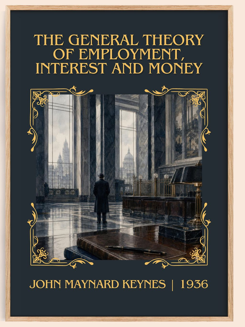 The General Theory of Employment, Interest and Money Classic Book Art Print by John Maynard Keynes – book poster
