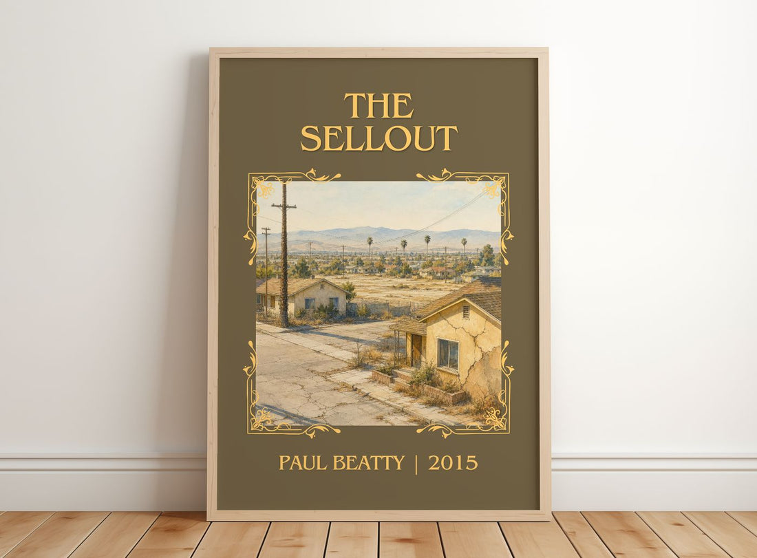 The Sellout Classic Book Art Print by Paul Beatty – framed print leaning on a wooden floor