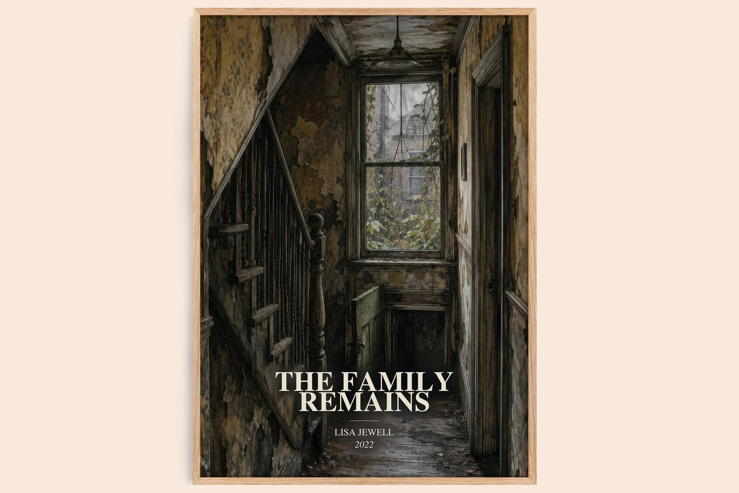 The Family Remains watercolour book poster by Lisa Jewell – framed literary art print