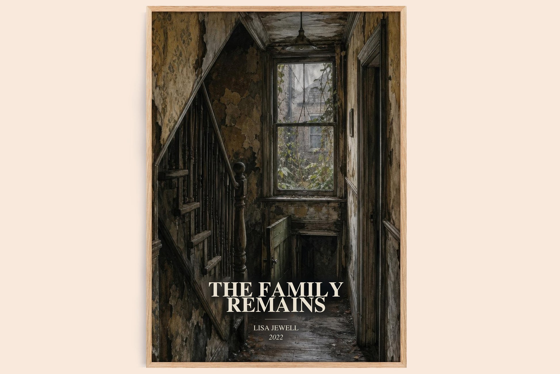 The Family Remains watercolour book poster by Lisa Jewell – framed literary art print