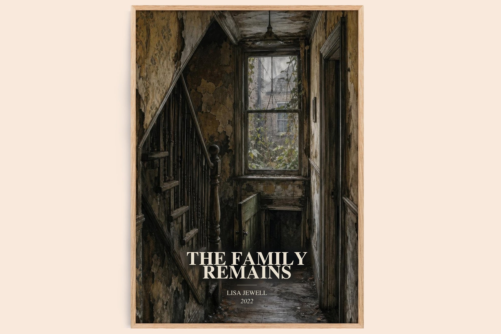 The Family Remains watercolour book poster by Lisa Jewell – framed literary art print