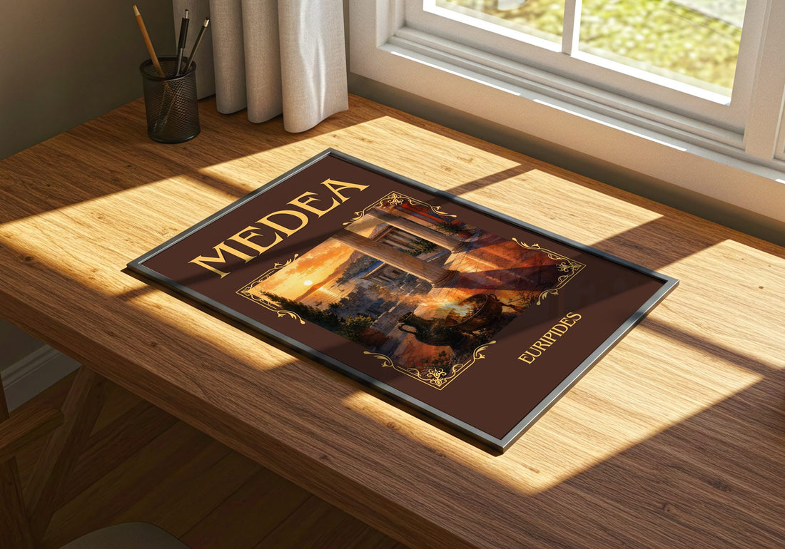 Medea Classic Book Art Print by Euripides – print on a sunlit desk