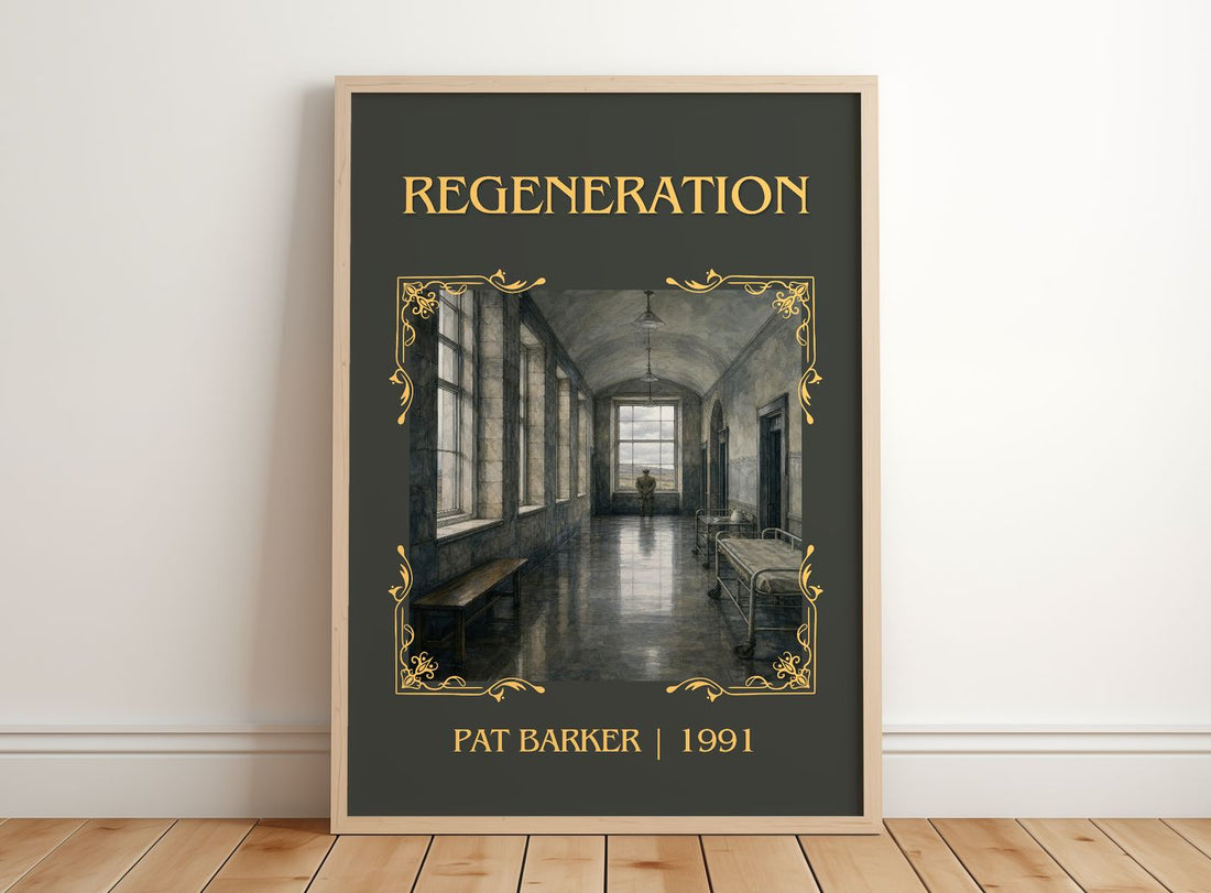 Regeneration Classic Book Art Print by Pat Barker – framed print leaning on a wooden floor