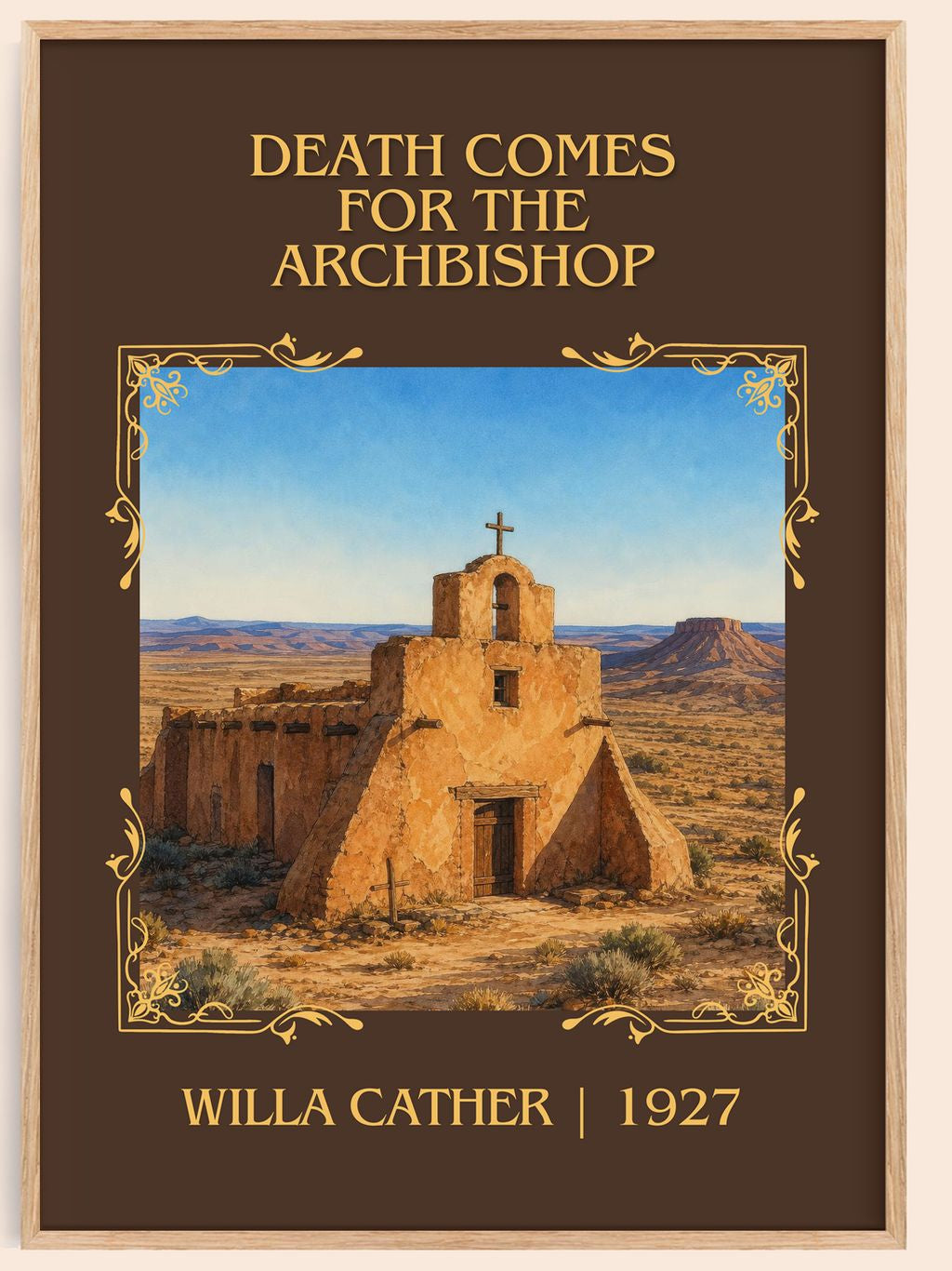 Death Comes for the Archbishop Classic Book Art Print by Willa Cather – book poster