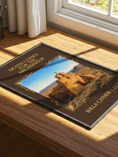 Death Comes for the Archbishop Classic Book Art Print by Willa Cather – print on a sunlit desk