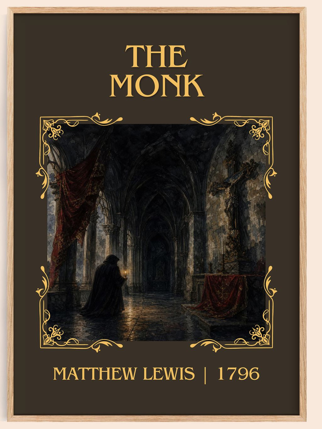 The Monk Classic Book Art Print by Matthew Lewis – book poster
