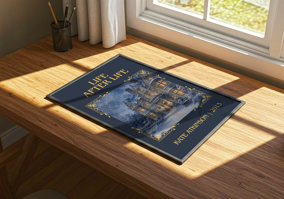Life After Life Classic Book Art Print by Kate Atkinson – print on a sunlit desk