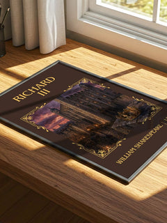 Richard III Classic Book Art Print by William Shakespeare – print on a sunlit desk