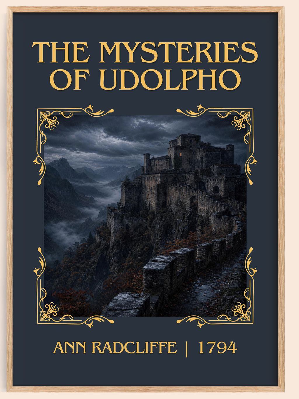 The Mysteries of Udolpho Classic Book Art Print by Ann Radcliffe – book poster