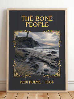 The Bone People Classic Book Art Print by Keri Hulme – framed print leaning on a wooden floor