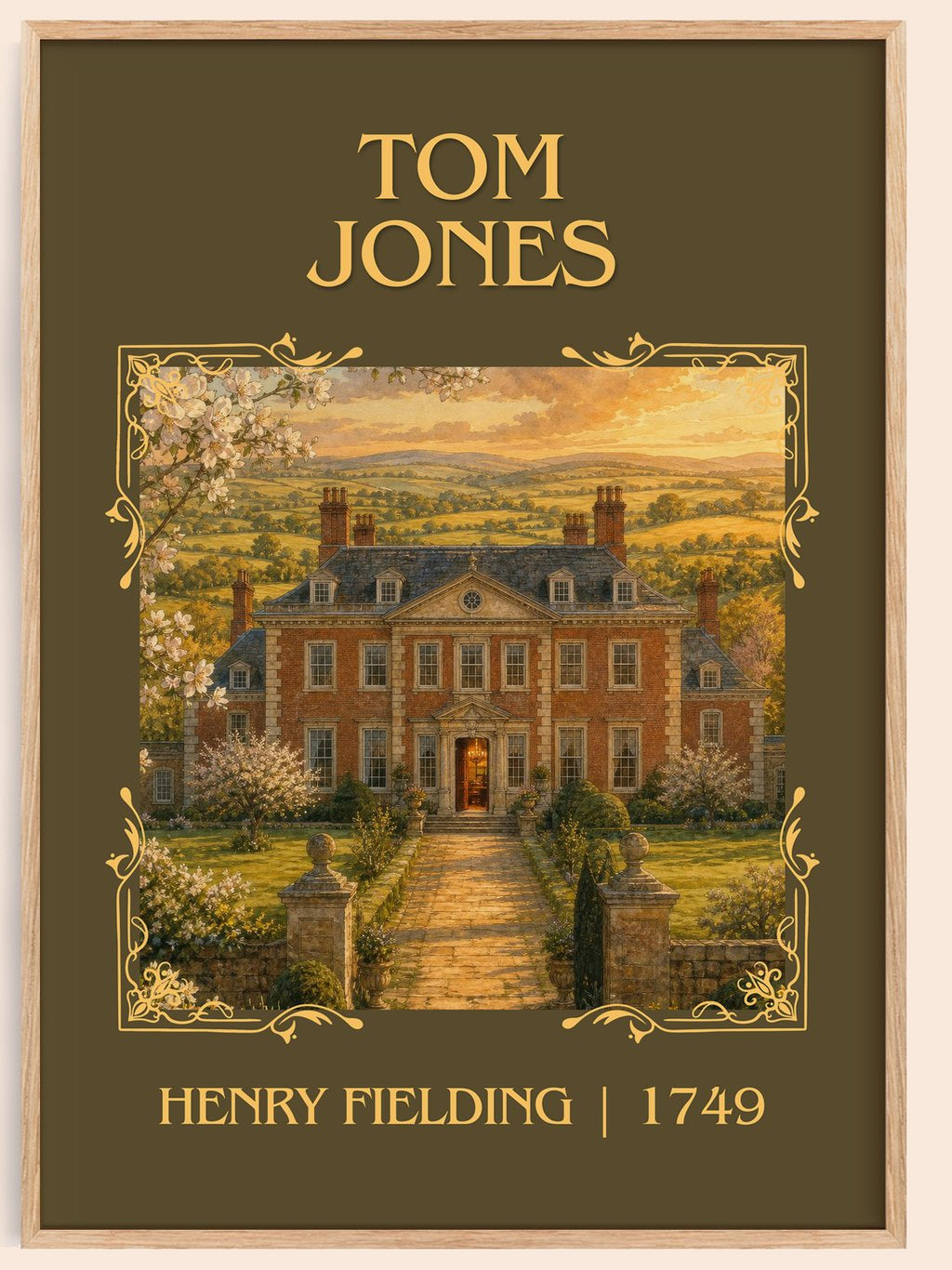 Tom Jones Classic Book Art Print by Henry Fielding – book poster