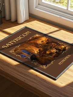 Satyricon Classic Book Art Print by Petronius – print on a sunlit desk