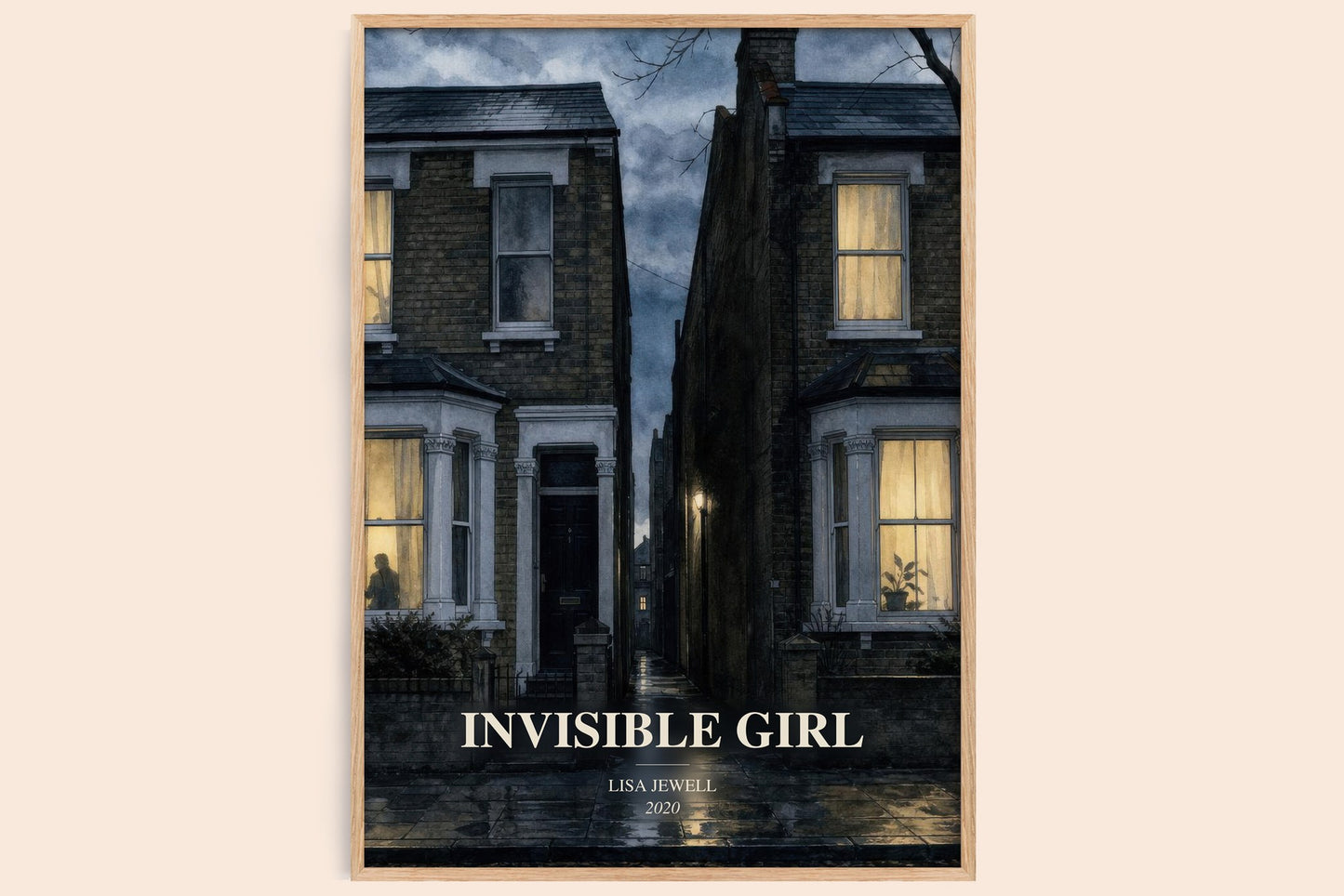 Invisible Girl watercolour book poster by Lisa Jewell – framed literary art print