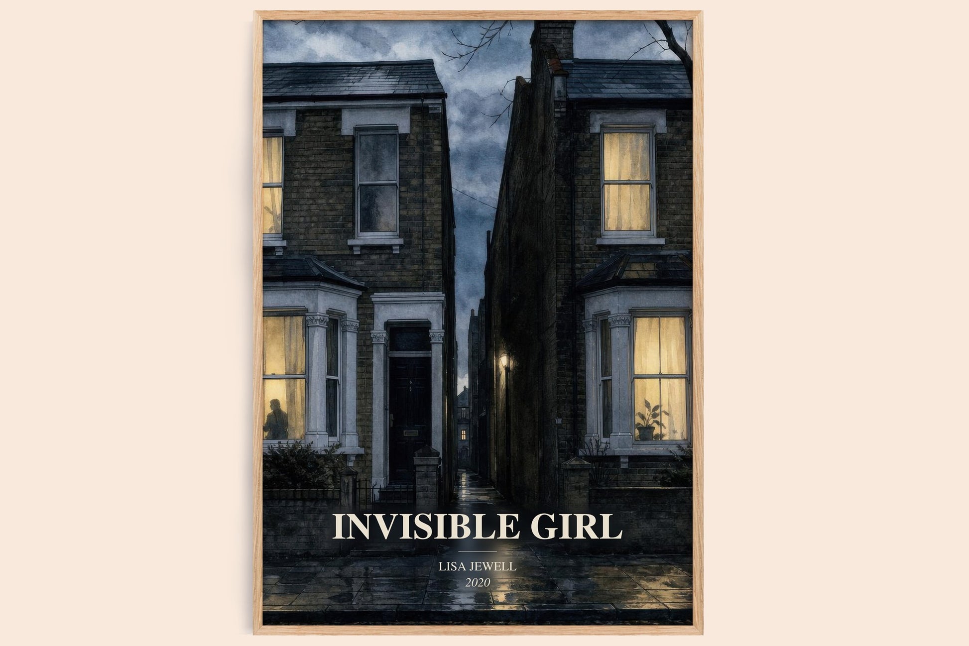 Invisible Girl watercolour book poster by Lisa Jewell – framed literary art print