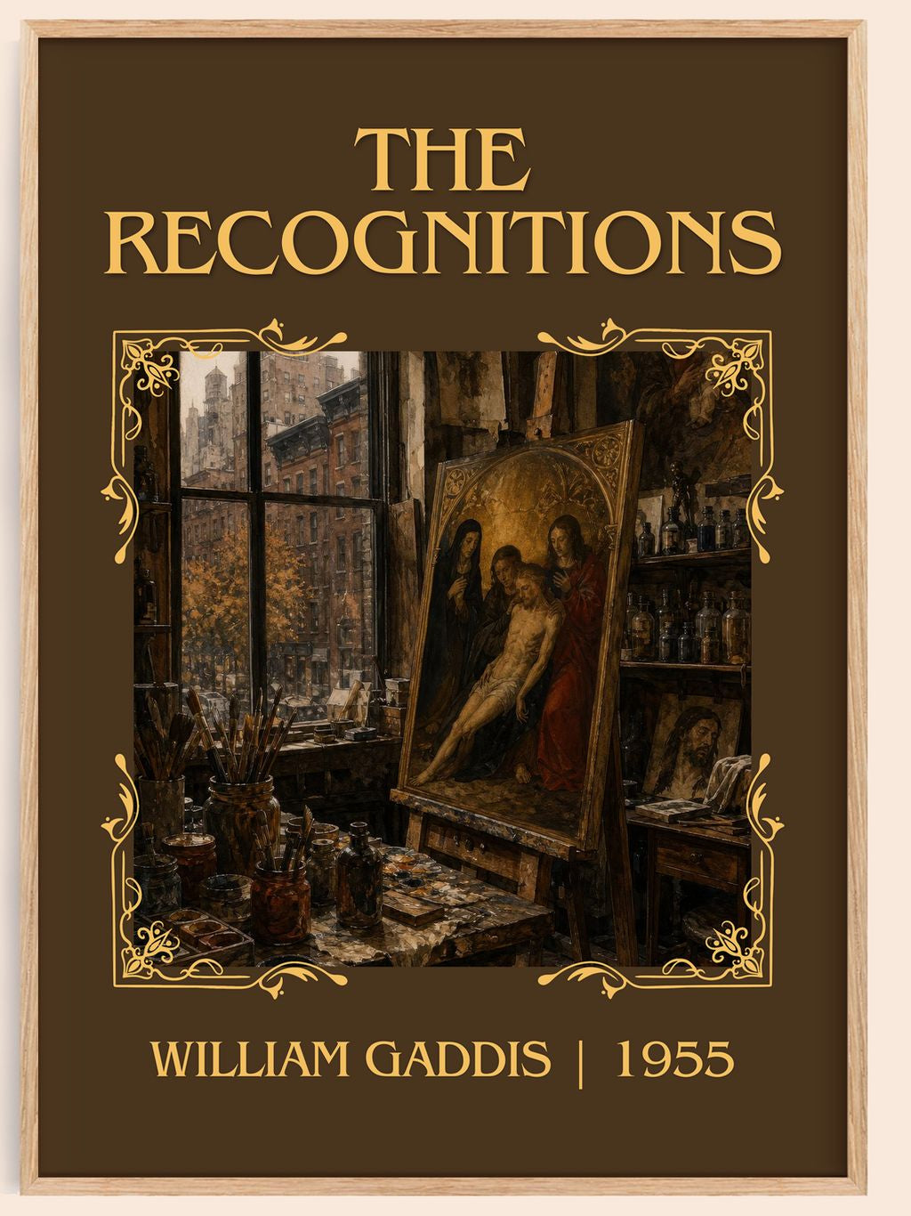 The Recognitions Classic Book Art Print by William Gaddis – book poster