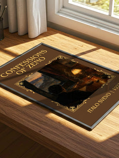 Confessions of Zeno Classic Book Art Print by Italo Svevo – print on a sunlit desk