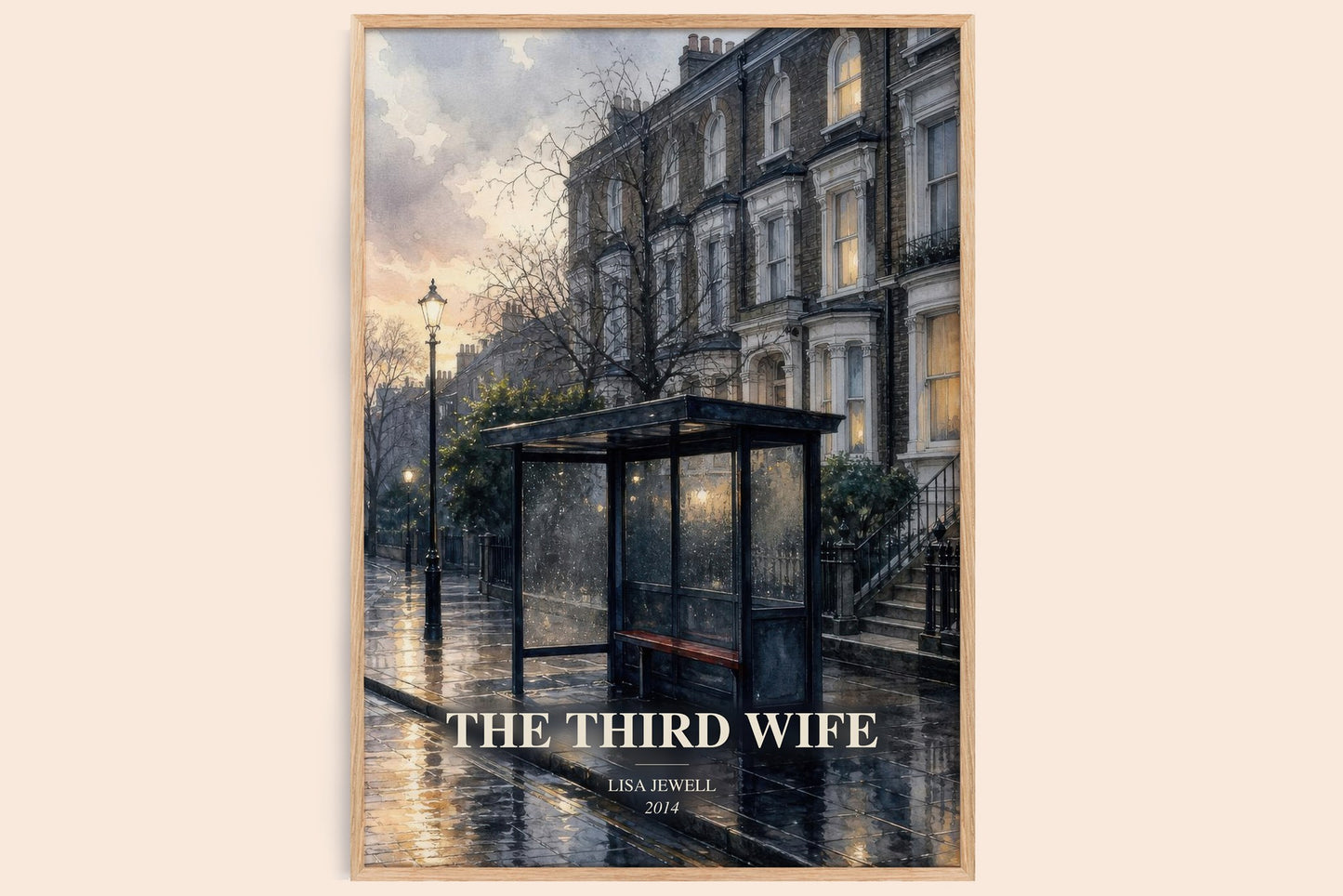 The Third Wife watercolour book poster by Lisa Jewell – framed literary art print