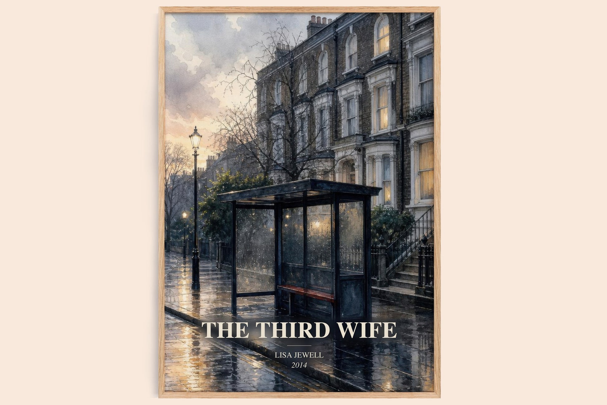 The Third Wife watercolour book poster by Lisa Jewell – framed literary art print