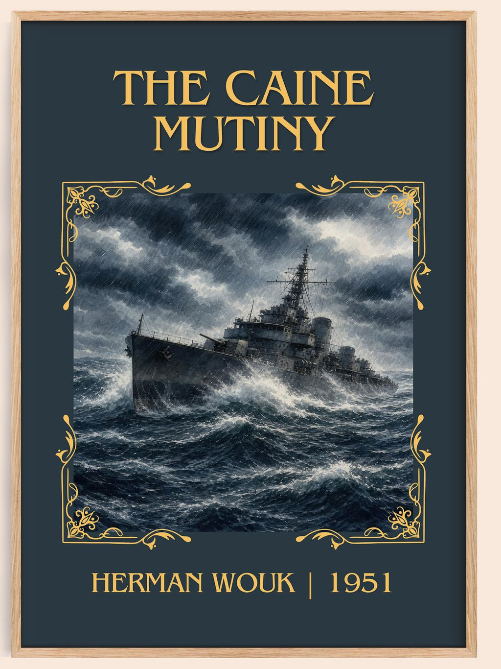 The Caine Mutiny Classic Book Art Print by Herman Wouk – book poster