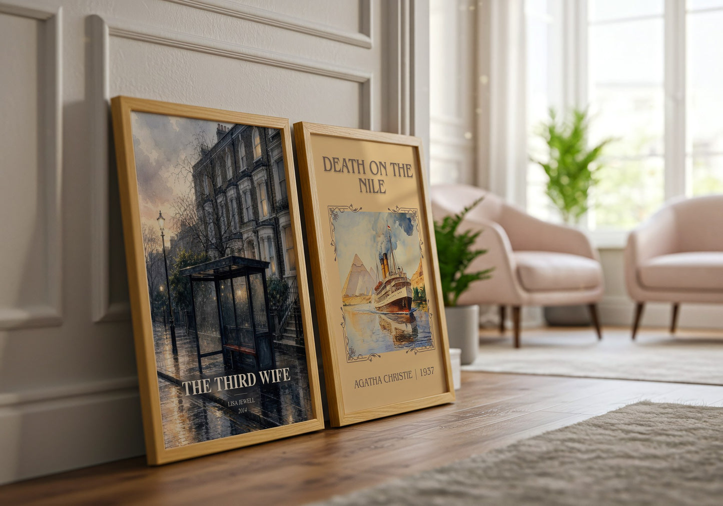 The Third Wife watercolour print framed by window – literary home decor