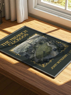 The Midwich Cuckoos Classic Book Art Print by John Wyndham – print on a sunlit desk
