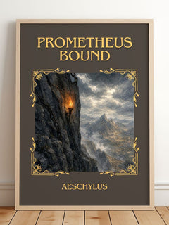 Prometheus Bound Classic Book Art Print by Aeschylus – framed print leaning on a wooden floor