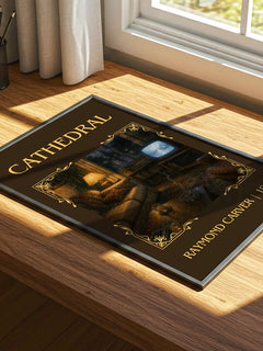 Cathedral Classic Book Art Print by Raymond Carver – print on a sunlit desk